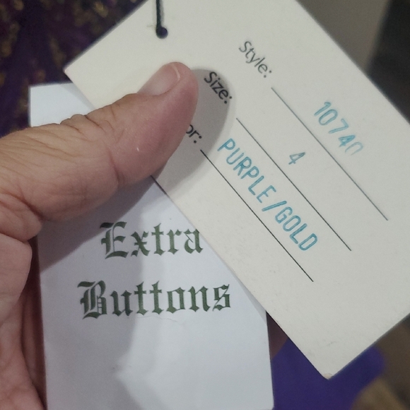 Jovani Sequined Mini Dress in Purple and Gold - Picture 5 of 11